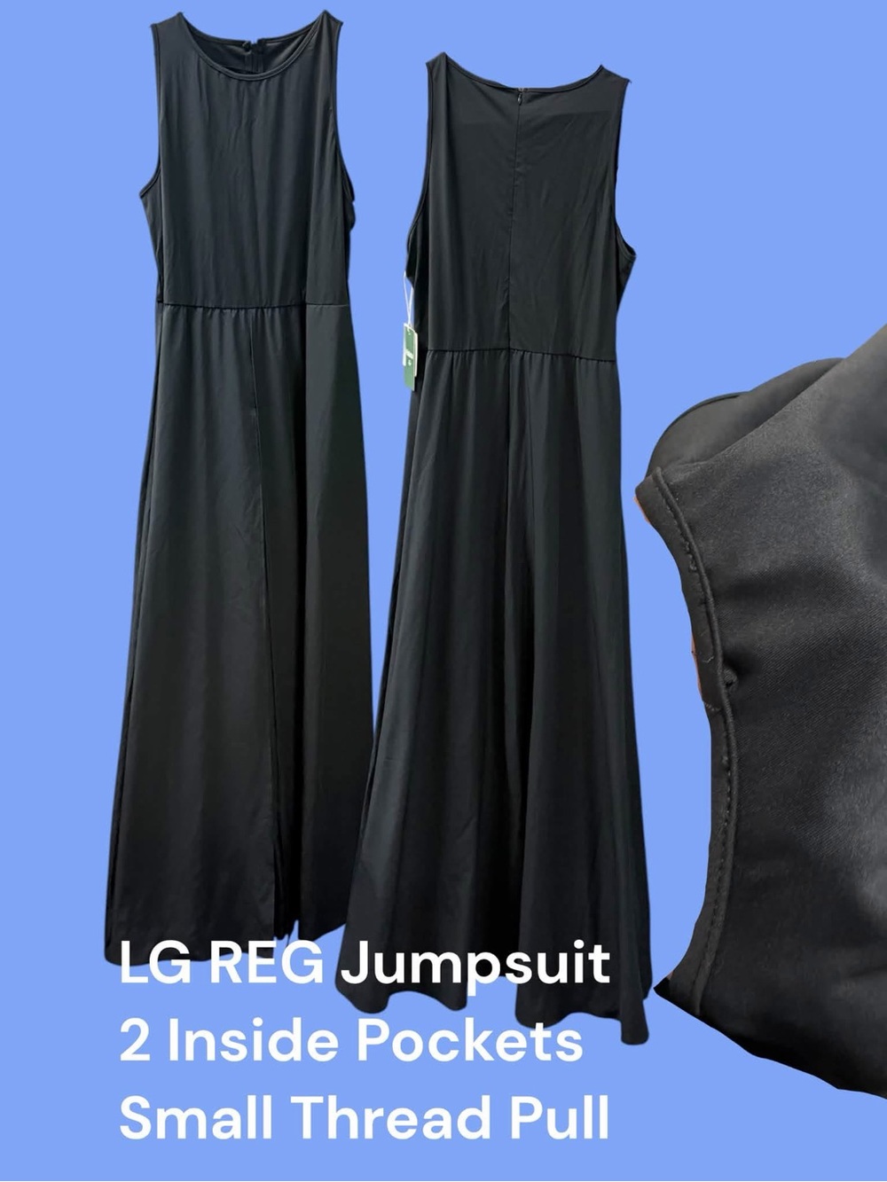 HALARA Black Sleeveless Wide-Leg Jumpsuit